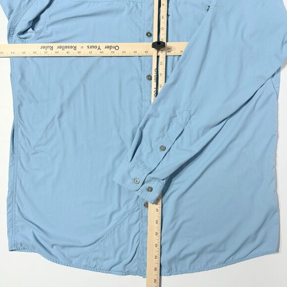 Orvis Men’s Long Sleeve Vented Fishing Camp Shirt Blue Polyamide Size L (A7) - Picture 12 of 12